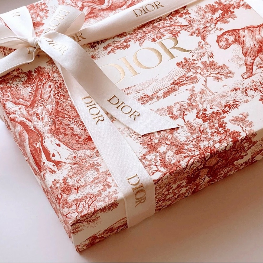 Dior Red and White Toile de Jouy Box with Ribbon - Picture 5 of 6